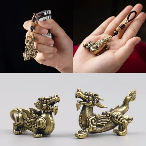 2 Piezas Estatua Dragón Pi Xiu Feng Shui miniatura 4