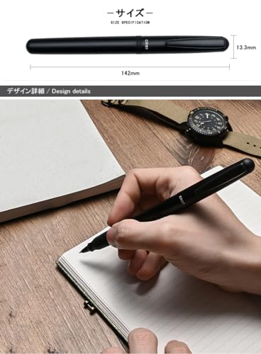 Image of OHTO CR01 Ceramic Roller Pen Matte Black Body with 0.7mm Blue Ink, Refillable Smooth Writing Pen with Ergonomic Grip, Durable Metal Body - Ideal for Professional & Students for Everyday [Without Box]