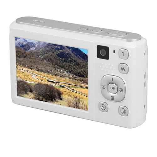 Naroote Cámara de Viaje Compacta Portátil Cámara Digital con Enfoque Automático para Acampar (White)