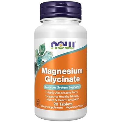 NOW Supplements, Magnesium Glycinate 100 mg, Highly Absorbable Form, 90 Tablets