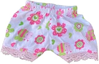 White Flower Ladybug Bee Heart Knit Lace Edged Shorts. Fits 16 inch Cabbage Patch Girl Dolls. No Doll!