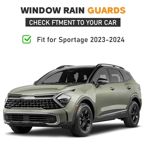 Image of Shatterproof Taped-On Window Deflectors for Kia Sportage 2023-2025, Rain Guards, Window Visors for Car, Vent Deflector, 4pcs