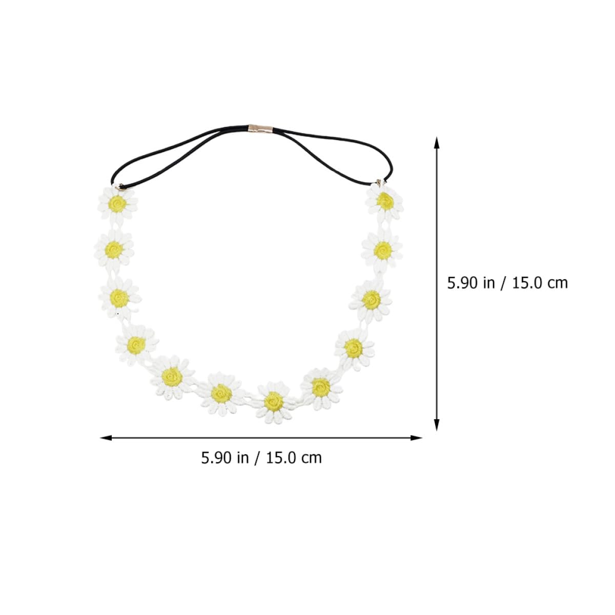 VALICLUD 5pcs White Small Daisy Flower Hairband Set and Women, Elastic Floral Headband Hair Accessory for Outdoor, Party, and Everyday Wear image 2