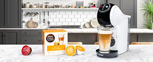 NESCAFÉ DOLCE GUSTO Genio S Máquina de Café en Cápsulas, Incluye 3 Paquetes de Cápsulas, Diseño Compacto, Tamaño de Bebida Ajustable, Depósito de Agua Extraíble de 0,8L, EDG225.W, Blanco