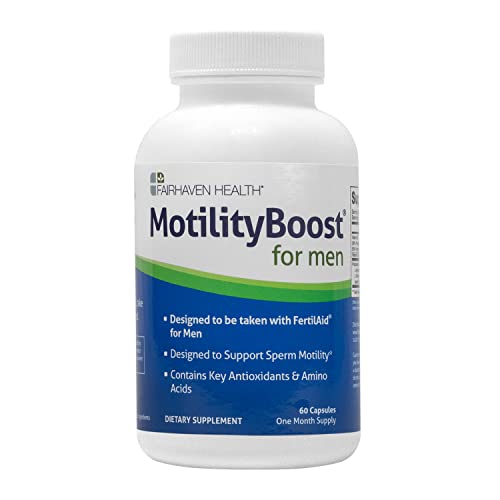 MotilityBoost for Men Fertility Supplement, FertilAid Companion Product, Antioxidant & Specialty Nutrient Support for Sperm Motility, with Maca/Quercetin/L-arginine/Mucuna pruriens, 60 Veg Caps