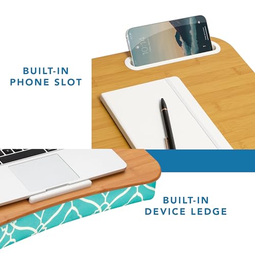 Image of LAPGEAR Designer Lap Desk - Aqua Trellis, 2-Pack with Storage Basket