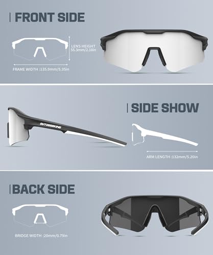 Image of Sport Polarized Sunglasses for Men and Women, Stylish and Lightweight Cycling Sunglasses with UV400 Protection