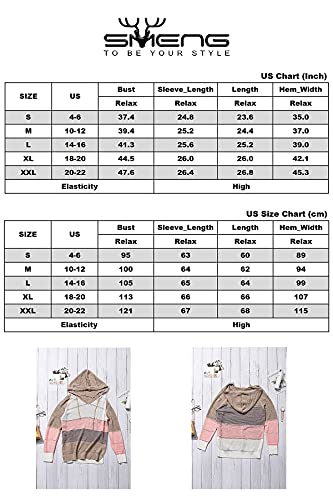 Smeng Womens Fashion Color Block Hoodie Holey Sweaters Fall Clothes For Women 2023 Fitting Colored Striped Daily Ritual Womens Clothing Beautiful Hoodies Blue M #TOP4