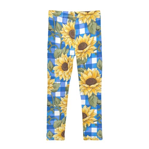Kids High Waist Sunflower Blue Stripe Leggings for Toddler Girls 4T 202b31092