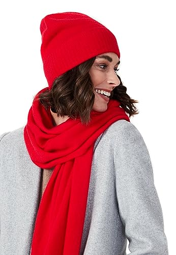 Bonnet en cachemire noir Style & Republic : douceur de luxe et revers élégant pour femme