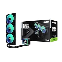 ASRock Challenger 360 Digital All-in-One Liquid CPU Cooler, 3-Inch Smart Display, 360mm Radiator, 3-Phase Pump, ARGB,
