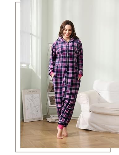 Combinaison pyjama à carreaux pour vos soirées d'hiver XL