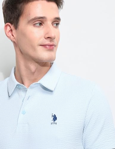 Image of U.S.Polo Association Men's Textured Slim Fit Polo Shirt