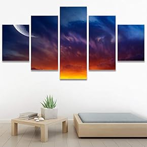 SIGNWIN 5 Panel Canvas Wall Art Modern Art...