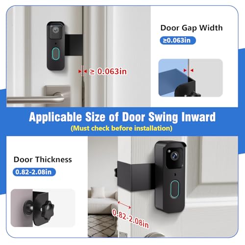 Image of Anti-Theft Doorbell Mount for Blink Doorbell Camera No-Drill Door Mount | No Block Sensor & Night Vision Blink Video Doorbell Accessories for Home Rentals Office , Not for Security Door
