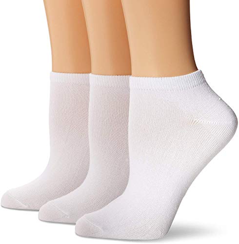 Hanes Women's Plus-Size 3 Pack Comfortsoft Extended Size Low Cut Sock, White,Extended 10-12/Shoe 8-12