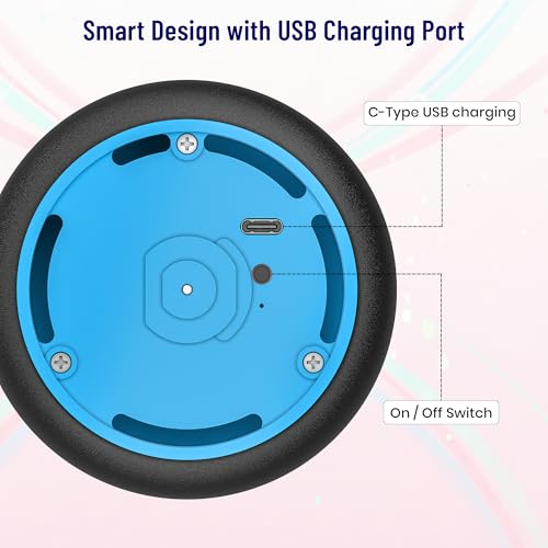Image of Mirana Baby Air Ball | Hoverball Puck Toy for Kids & Toddlers | USB Rechargeable Type-C Battery Powered Football | Indoor Floating Hover Soccer Ball | Best Gift for Boys and Girls 2-10 Year (Blue)