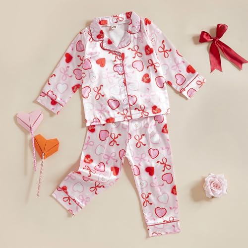 Easter Satin Silk Pajamas Toddler Girl Button Down Easter Eggs&Carrot Long Sleeve Tops+ Pants Little Girls Sleepwear3