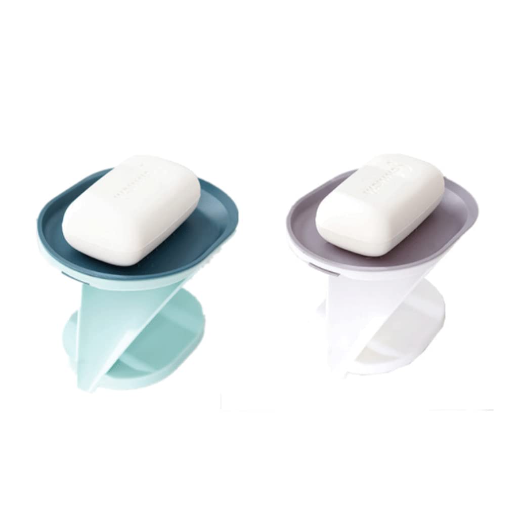 soap box holder, Soap Dish Holder,SoapTray,Self-Draining Household Storage, Removable Drain with Suction Cup Base(Type F)