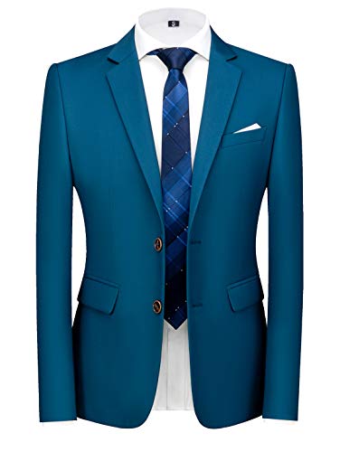 Mens Suit Jacket Slim Fit Sport Coats Blazer for Daily Business Wedding Party US Size 32 (Label Asian Size L) Seablue