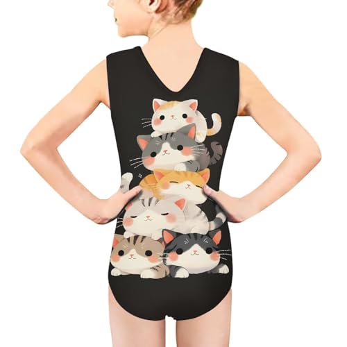 Image of Biyejit Girls Leotards Dance Sport Wear Gymnastics One-Piece Swimwear for Kids 3-14 Years