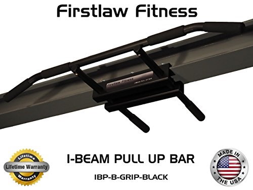 Firstlaw Fitness - 600 LBS Weight Limit - I-Beam Pull Up Bar - Long Bar with Bent Ends - Durable Rubber Grips - Black Label - Made in The USA! - Thumbnail 4