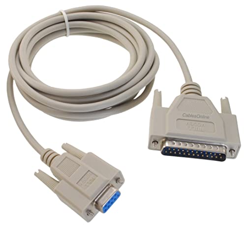 Cablesonline, 10Ft Null Modem Db9 Female To Db25 Male Serial Data Transfer Cable, Nm-310 #TOP19