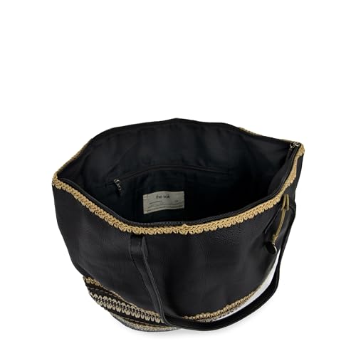 Image of The Sak Faye Tote Bag - Hand Crochet Women's Purse For Everyday & Travel - Handbag With Zipper Pocket & Shoulder Straps