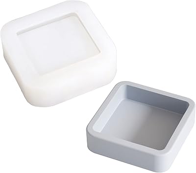 BOOWAN NICOLE Concrete Container Silicone Mold Squre Cement Tray Plate Mould for Simple Home Office Holder Decor Tool (SH0733)
