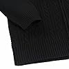 Sliktaa Mens Knitted Cardigan Casual Jumper Stand Up Collar Sweater Zipper Jacket Fleece Lined Warm #DL164 Black XXL #4