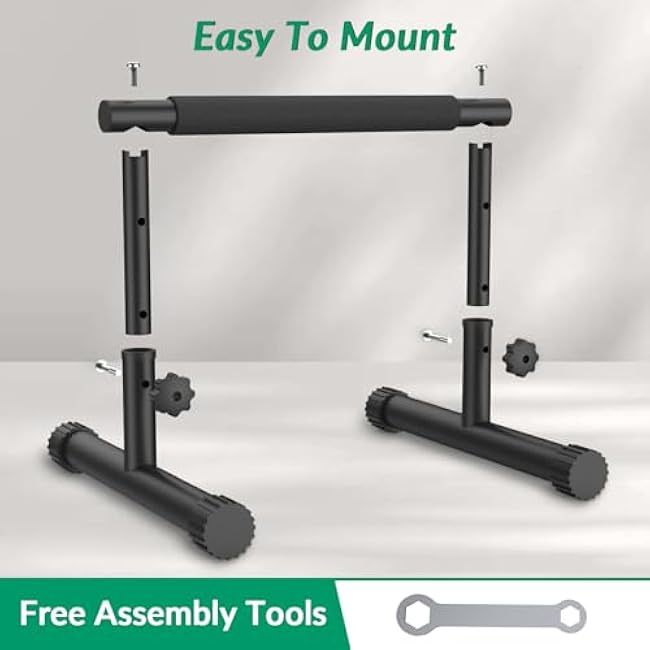 IMAYCC Push Up Bar, Adjustable 7.5 and 10.6 High Parallettes Bars & Dip Bar With Full-Cover Foam Grips, No Wobbling Calisthenics Equipment For Handstand, L-Sit, Gymnastics, Strength Training Home Gym