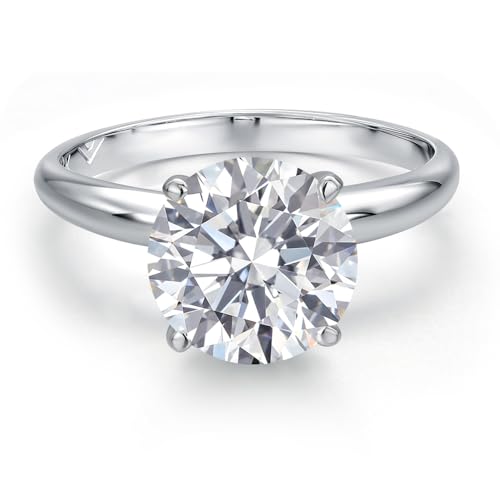 Gem Stone King 1-3 Ct White Lab Grown Diamond 900 Platinum IGI Certified Solitaire Engagement Ring For Women | F-G Color | VS1 Clarity | Platinum Ring Available In Size 5, 6, 7, 8, 92