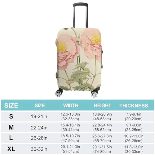 Travel Luggage Cover Elastic Suitcase Protector Anti-Scratch Washable Flower Illustration Luggage Sleeve Tsa Approved Carry on Covers Baggage Cover Fits 18-32 Inch Luggages2