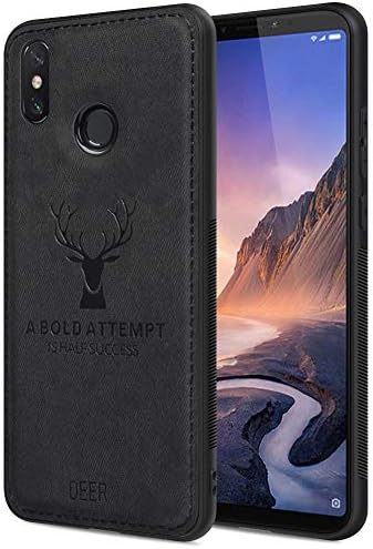 Xiaomi Mi Max 3 Case, Xiaomi Mi Max 3 Phone Case with Deer Pattern Inspirational Shockproof Anti-Fall TPU Soft Edge and Fabric Back Cover Protective Case for Xiaomi Mi Max 3 Case Anti-Fingerprint