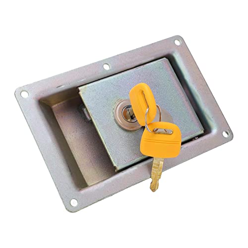 CUTULAMO Verrouillage du Couvercle latéral du Moteur, résistant à la Corrosion intégré dans Le verrou de Porte latérale de Pompe hydraulique à Ressort 4360297 pièces de Rechange avec 2 clés pour Cover