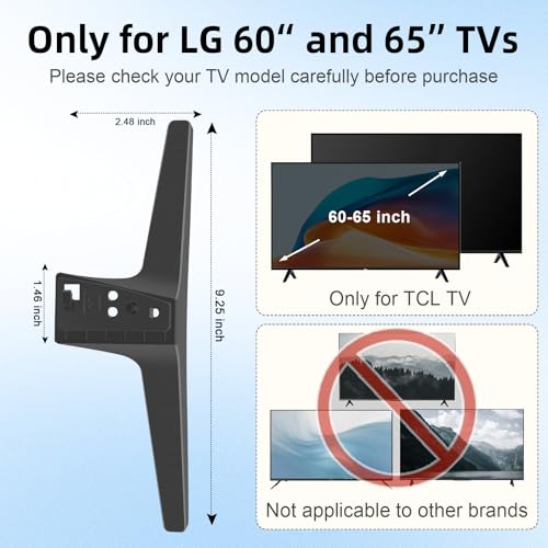 Stand Replacement Legs for Lg Tv - Replacement Base for LG TV 60 and 65-inch,for UJ UK UM UN Series,for 60UJ6050 60UK6090 60UM6900 60UN7300 65UJ6300 65UK6090 65UM6900 65UN6950 and Other Models of TV