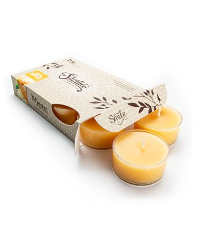 Apple Harvest Premium Tealight Candles - Highly Scented with Essential & Natural Oils - 6 Beige Tea Lights - Beautiful Candlelight - Made in The USA - Bakery & Food Collection