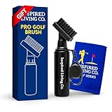 Inspired Living Co. Golf Club Cleaner Kit – Premium Golf Club Brush with Groove Cleaner & Microfiber Golf Towel – Golf Club Cleaning Kit for Men – Essential Golf Brush Tool & Golf Gift for Golfers