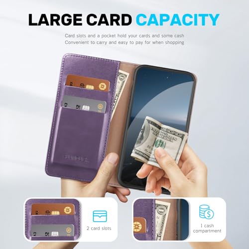 Housse Samsung S25 avec support et porte-cartes violet