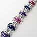 Bi pride bracelet, handmade chainmaille barrel weave bisexual jewelry; pink, purple, blue