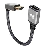 RIIPOO Short HDMI Extension Cable - 4K@60Hz HDMI Extender Compatible with Xbox, PS4/5, Roku, Chromecast, Blu Ray, HDTV, PC & More (Up Angled)