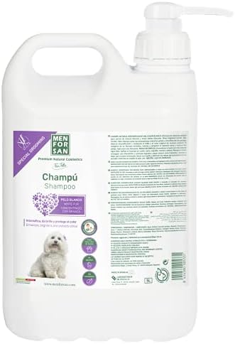 MENFORSAN Champú Pelo Blanco Perros, Kiwi, Púrpura, 5 l (Paquete de 1)