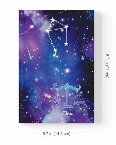 Image of AccuPrints A5 Premium Soft Bound Notebook Size 5.8 * 8.25 inches Diary for Girls and Women (144 Ruled Pages with planner, 80 GSM) (Libra zodiac signs)