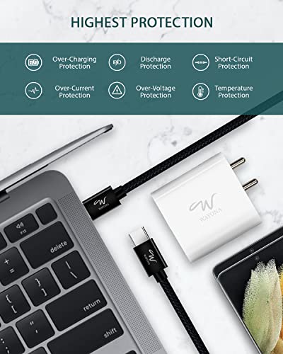 Image of Wayona Usb C Fast Charger Compatible With Laptops, Macbook Air /Pro M1 2020, Samsung Galaxy Book2 /Book2 Pro 360, Hp Spectre X360, Microsoft Surface Pro 7 (Black, 65W Charger + Cable)