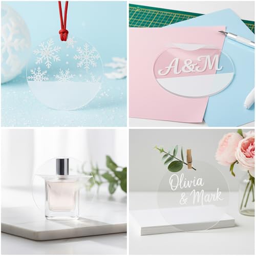 Image of 50 Pieces 1 /8 inch Clear Circle Acrylic Sheet, 1.5 Inch Diameter Plexiglass Sheet, Round for Cake Discs, Plexiglass Table Top, Acrylic Backdrops and DIY Display Projects Craft
