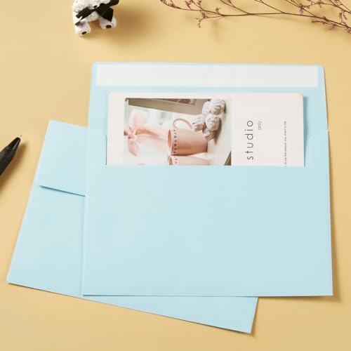 image for Wishop 50 Pack 5 x 7 Envelopes Colored Self Seal for Wedding, Party In