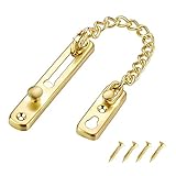 💕Material: Edelstahl. Ceqiny Edelstahl Türkette mit 4 Schrauben Sicherheit Skette Türbegrenzer Sicherheit Skette Türschloss Sichere und Zuverlässige Schloss für Hotel Familie Innentüren Wohnungstür Fenster, Golden