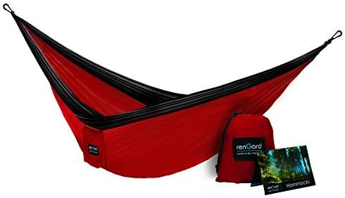 Portable Camping Hammock - Sturdy and Breathable Parachute Nylon Built; Multi-Functional Ultralight Premium Quality Family Hammock- Single&Double