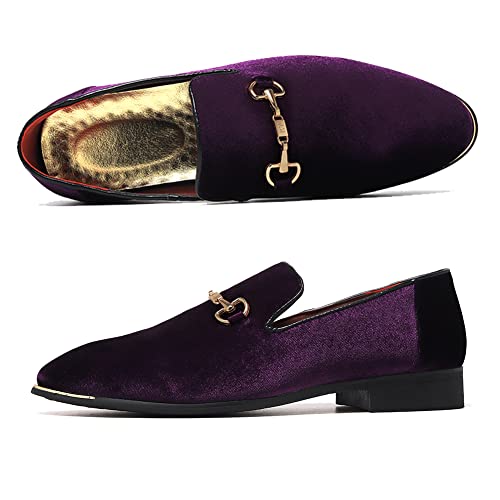 Image of FLQL Men's Luxury Penny Loafer Slip-On Velvet Shoes Party Dancing Shoes Suede Wedding Shoes Plus Size 7-13