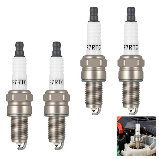 4 Stück Zündkerze F7RTC, Universelle Ersatz Zündkerze für Rasenmäher, Zündkerzen F7RTC kompatibel mit Bosch LG F7RTC LD F7RTC, Hochwertige 14mm x 1,25mm Gewinde, Für Motorgeräte, PKW, Motorrad, Garten
